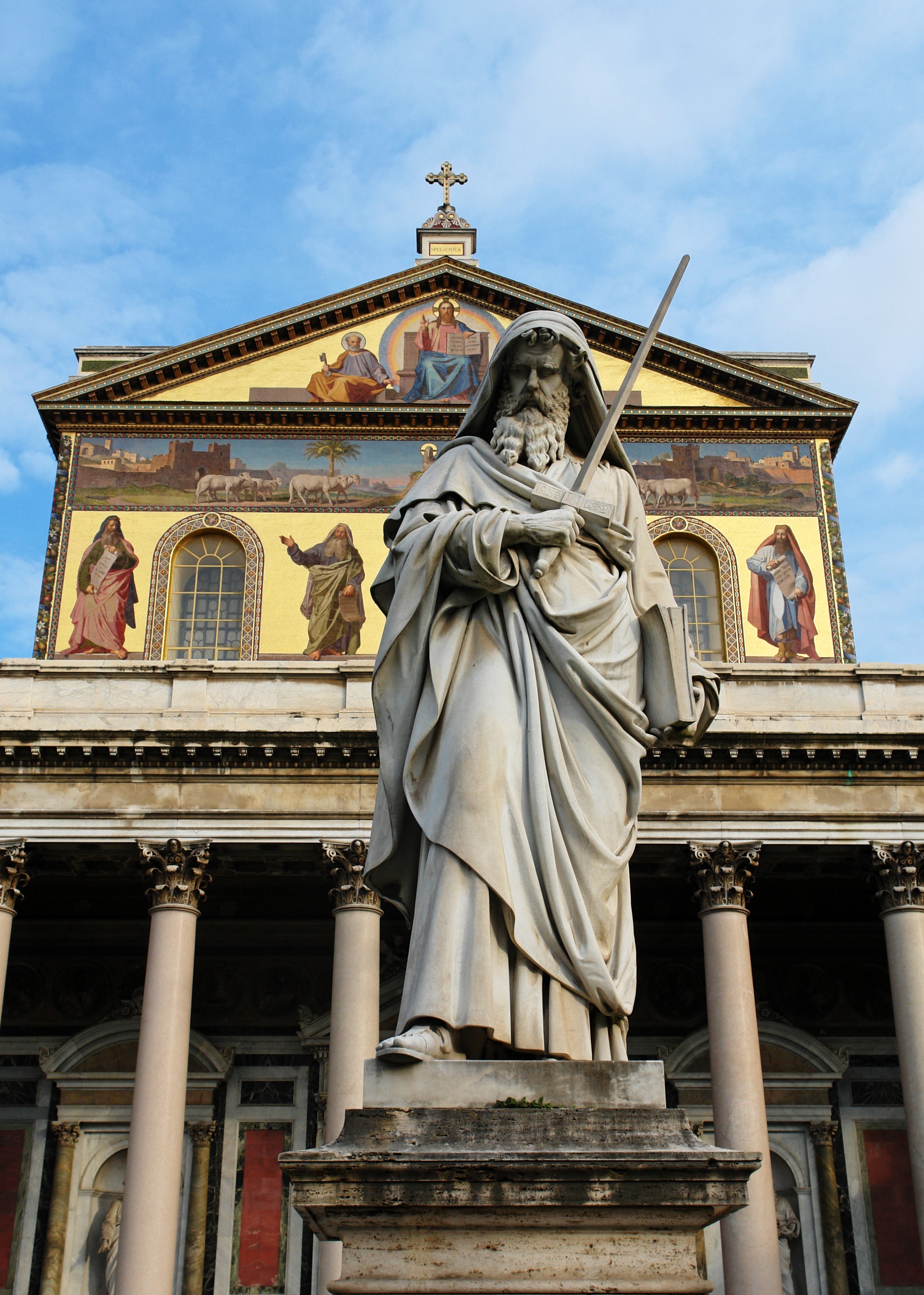 Front of the Basilica of Saint Paul Outside the Walls - Roma - Italy                 